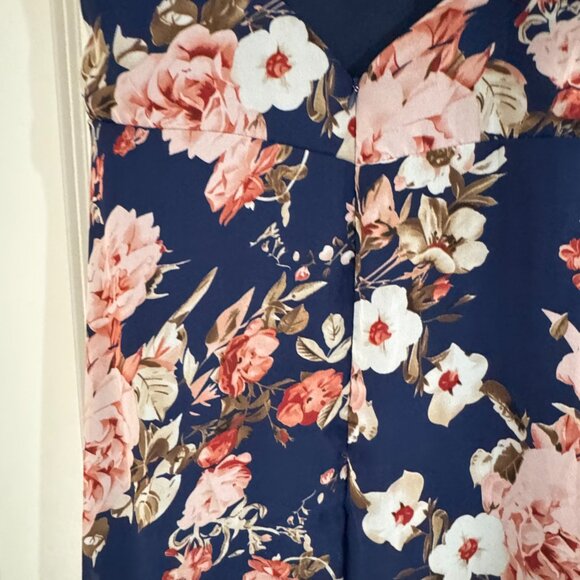 LULUS Reflection Navy Blue Floral Print High-low Dress - Picture 7 of 9